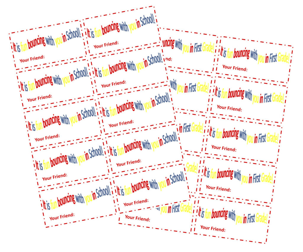 Bouncy Ball Valentines Printable