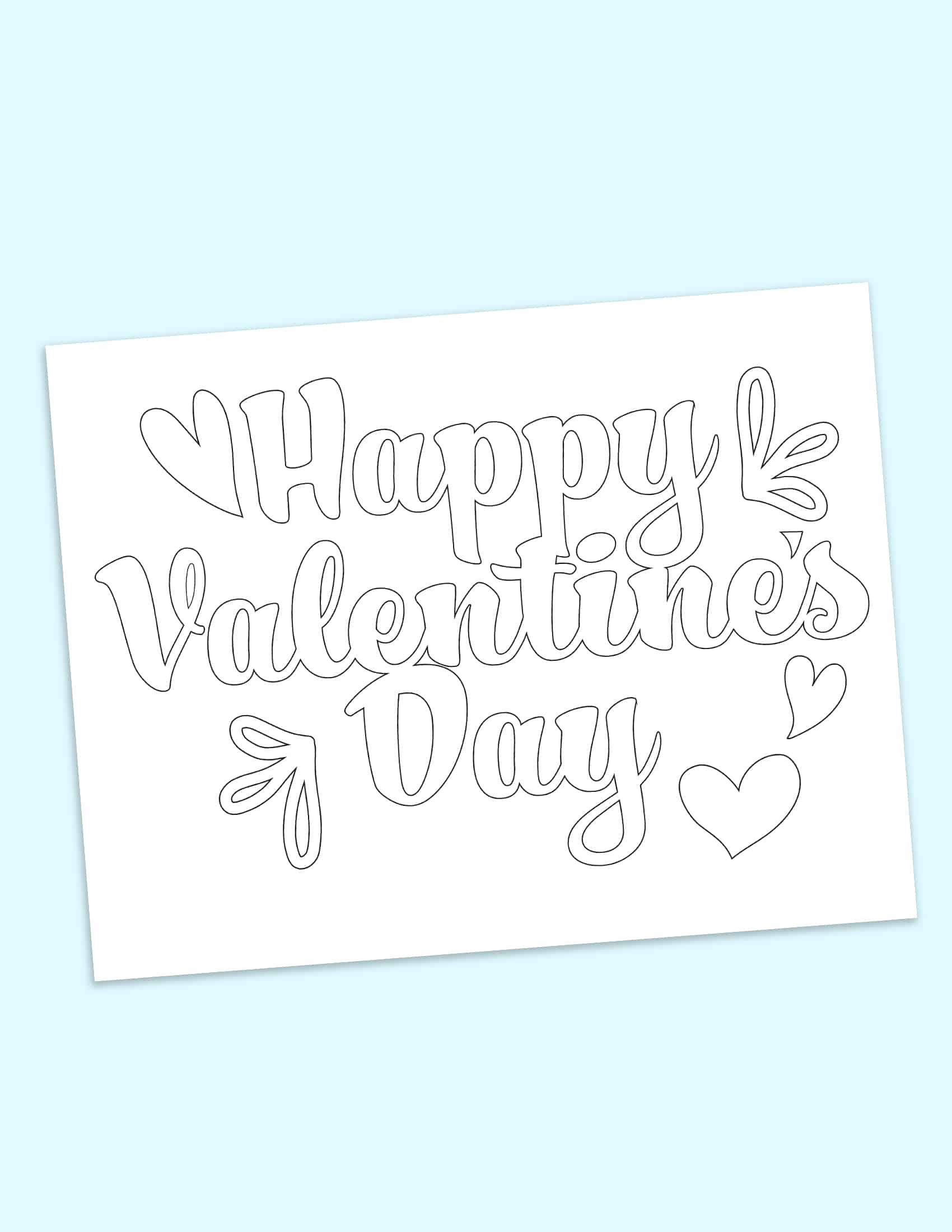 Happy Valentines Day Lettering Printable