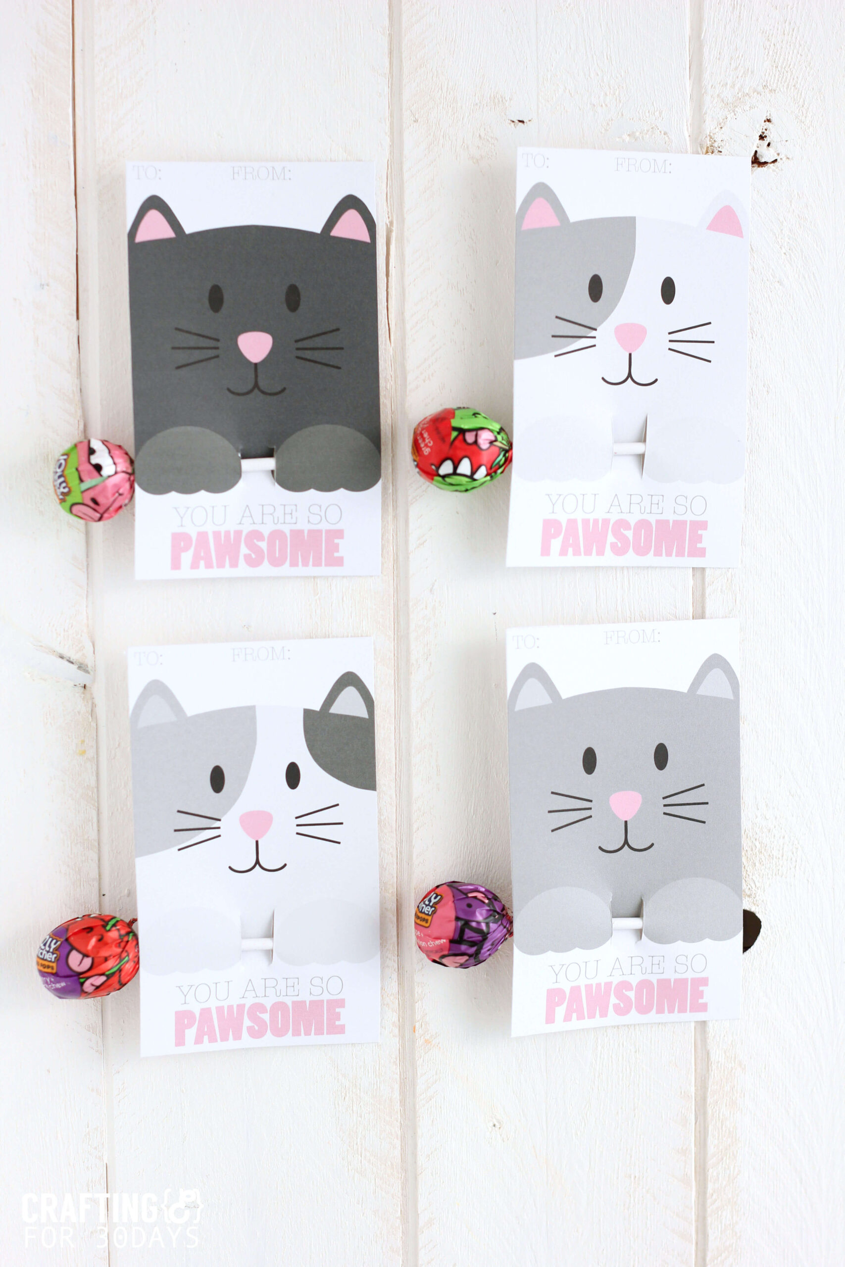 Printable Cat Valentines Cards