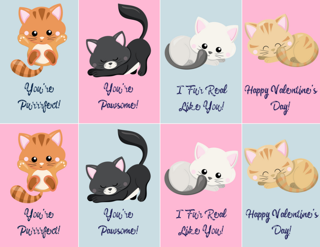Free Printable Cat Valentine Cards