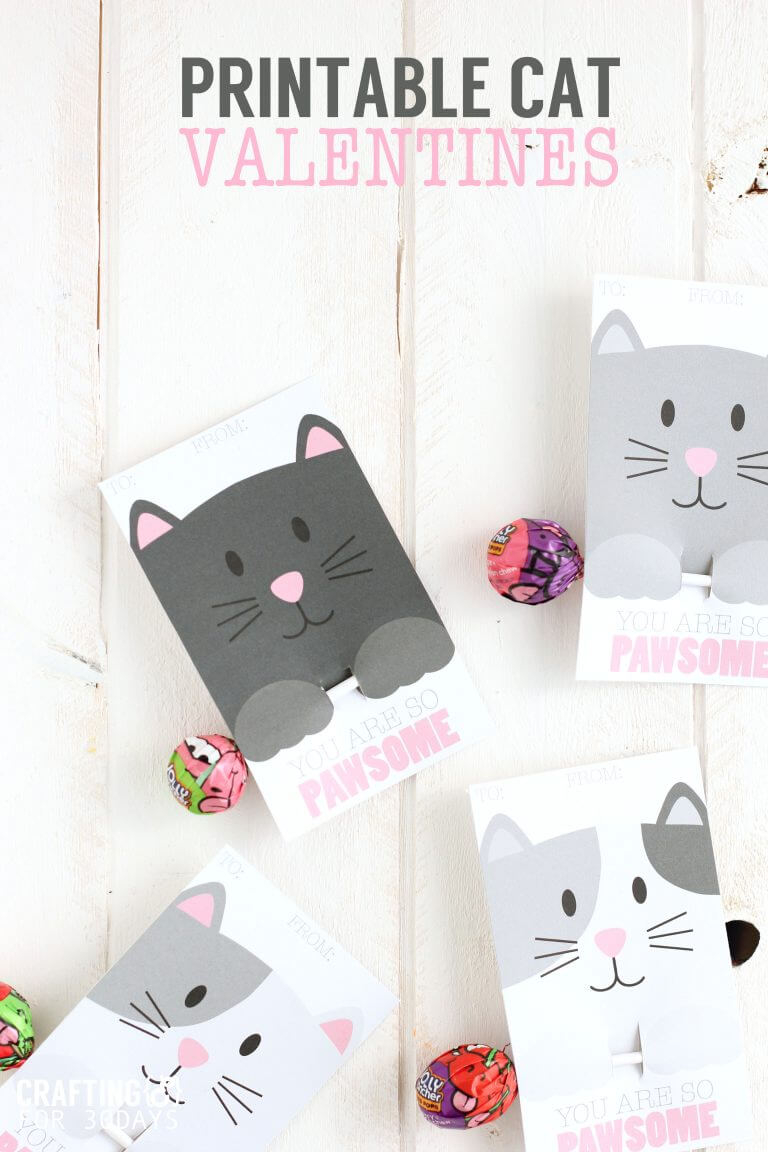 Cat Valentine Cards Printable