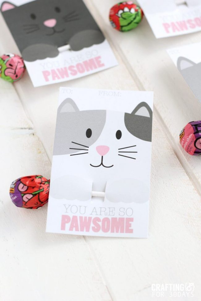 Printable Cat Valentines Cards