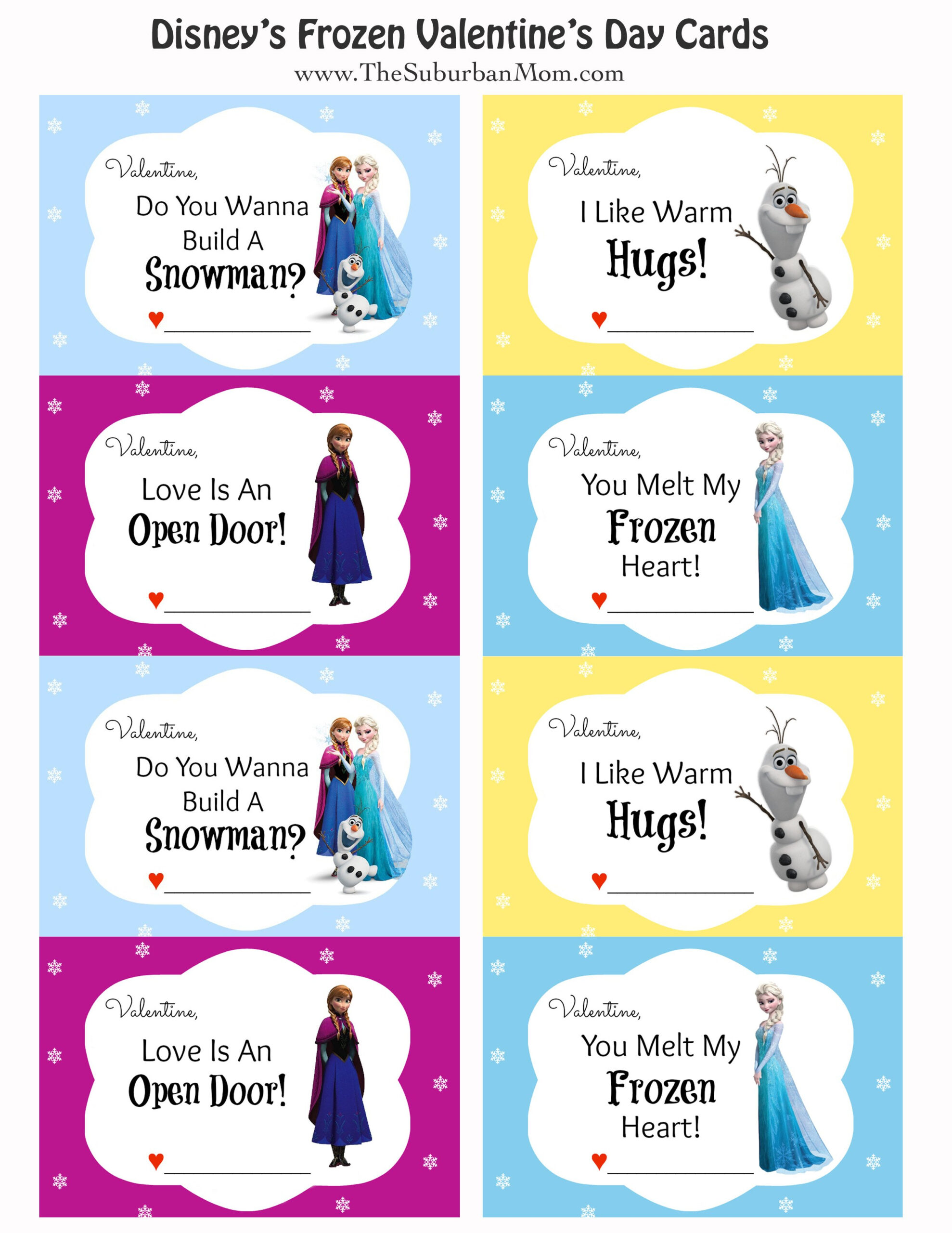 Disney Printable Valentine Cards