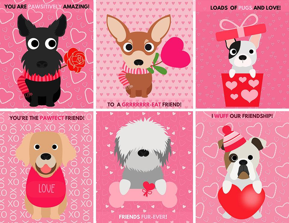 Dog Valentine Cards Printable