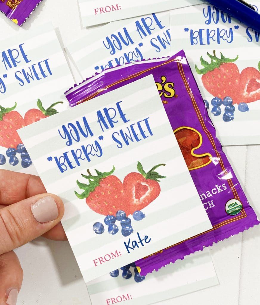 Fruit Snack Valentine Printable Free