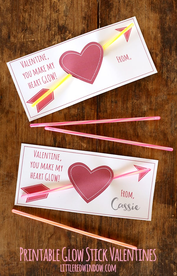 Free Printable Glow Stick Valentines Printable