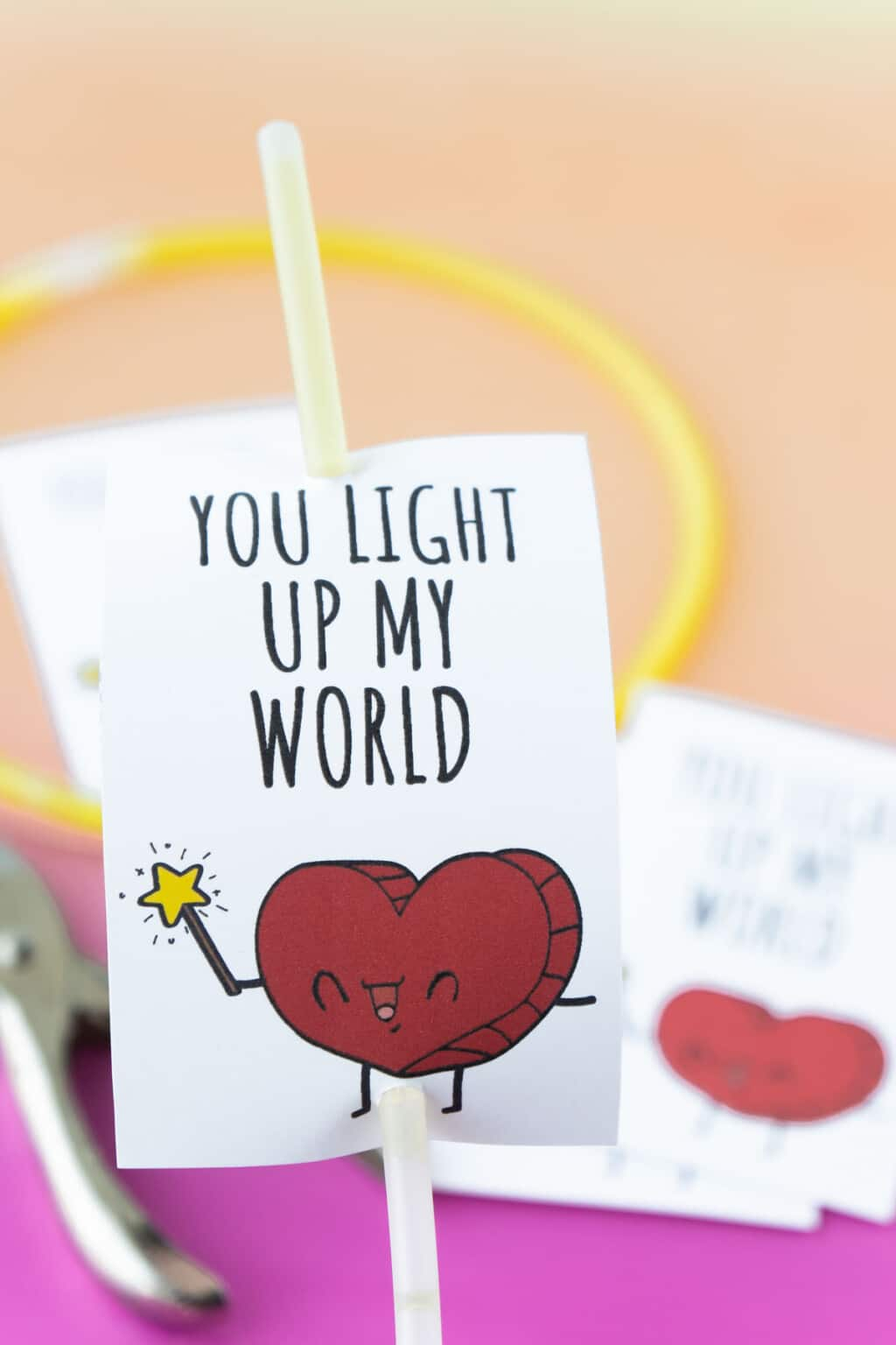Glow Stick Valentines Free Printable