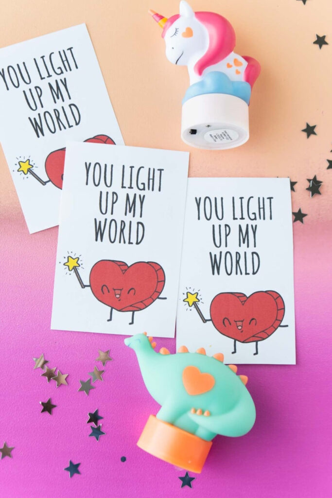 Glow Stick Valentines Free Printable