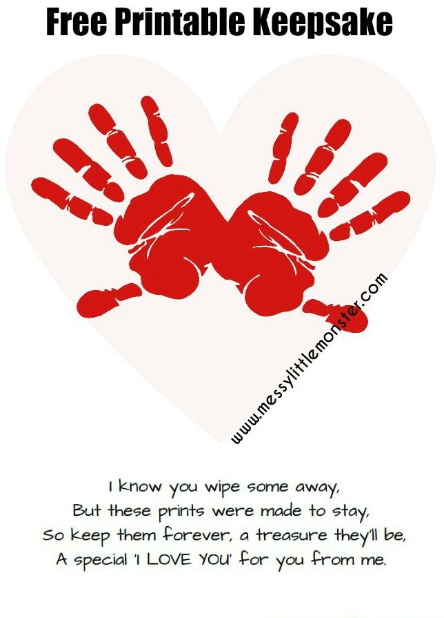 Free Printable Handprint Valentine Poem