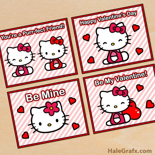 Hello Kitty Valentine Cards Printable