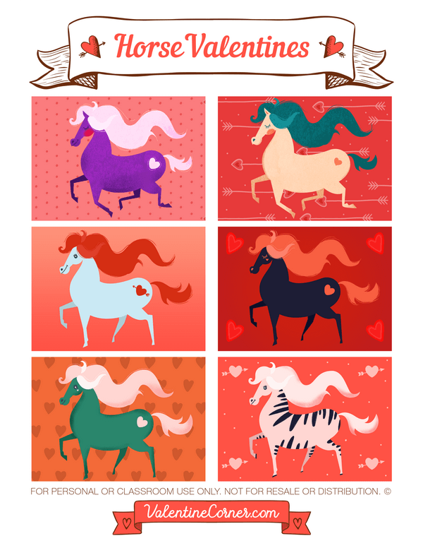 Free Printable Horse Valentine Cards