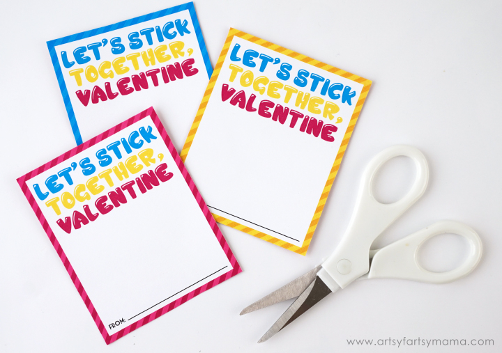 Let's Stick Together Valentine Printable