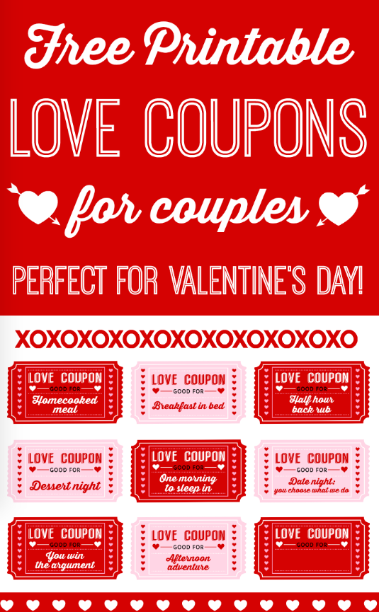 Printable Valentine Coupons For Him