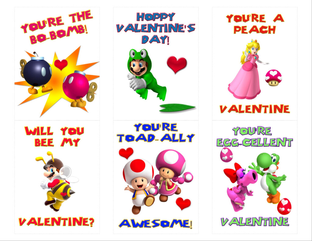 Super Mario Valentines Printable