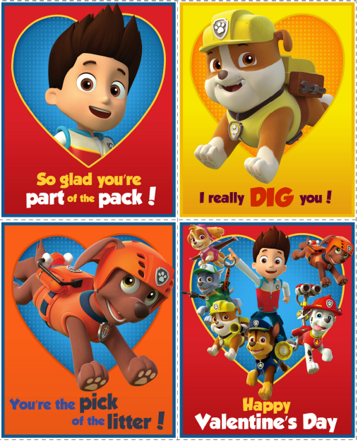 Paw Patrol Valentines Printables
