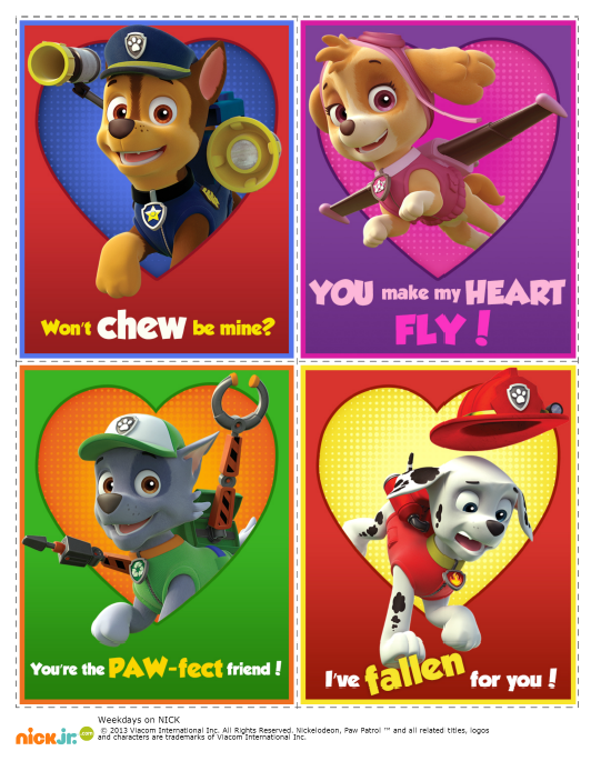 Paw Patrol Valentines Printable