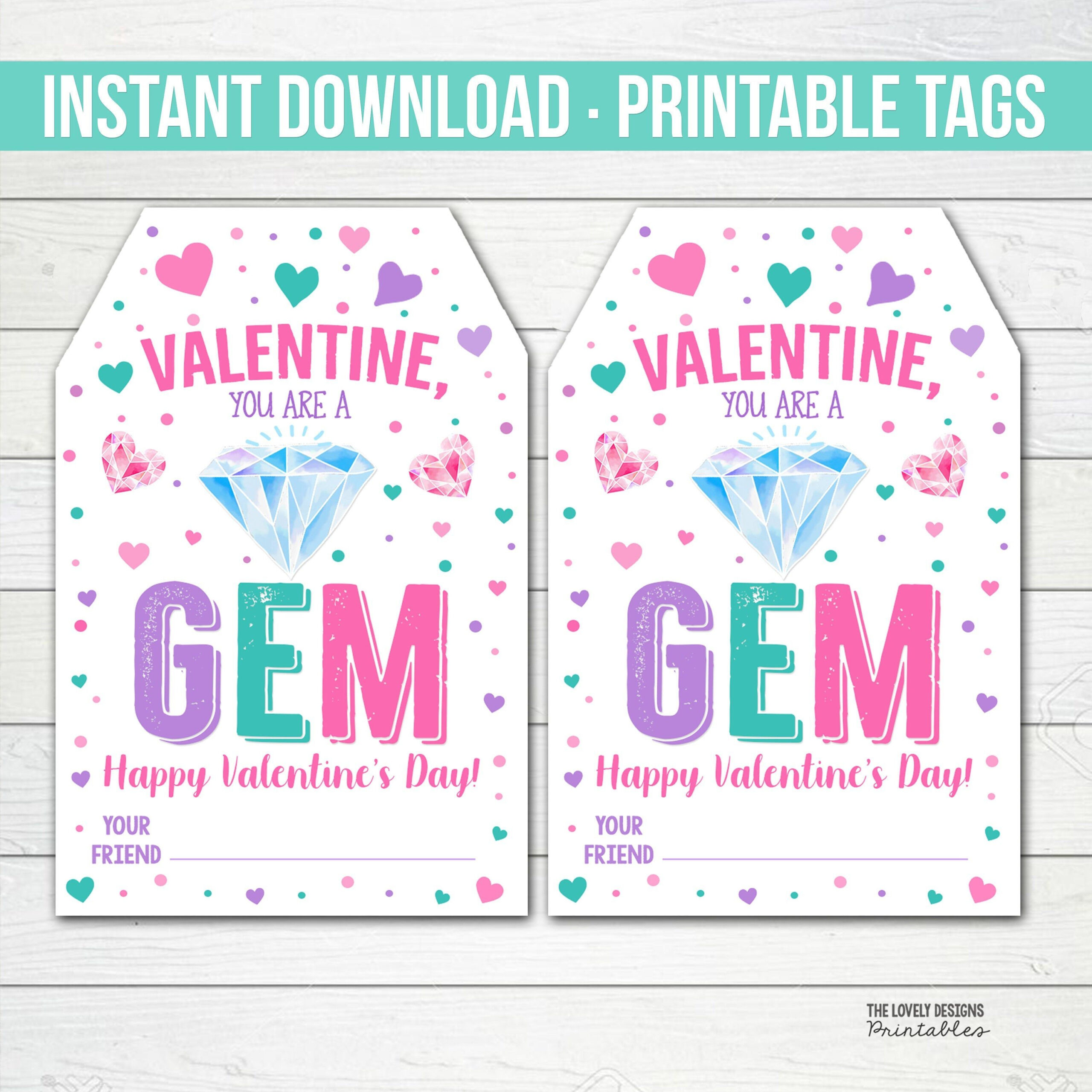 Printable Valentine Tags For Students