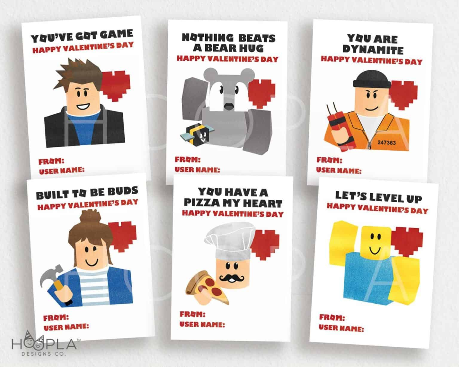 Free Printable Roblox Valentines Cards