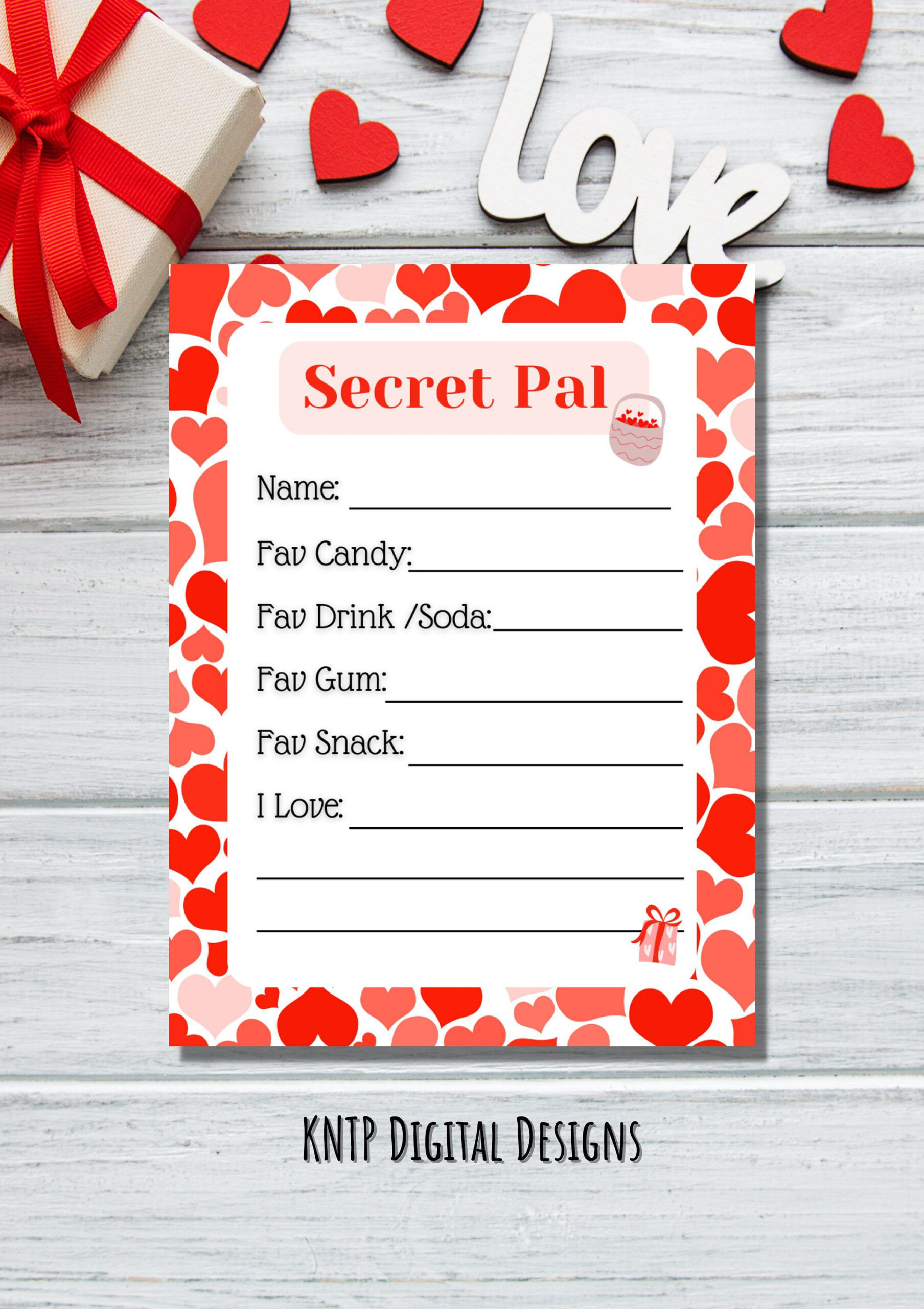 Valentine Exchange Printable Secret Valentine Questionnaire