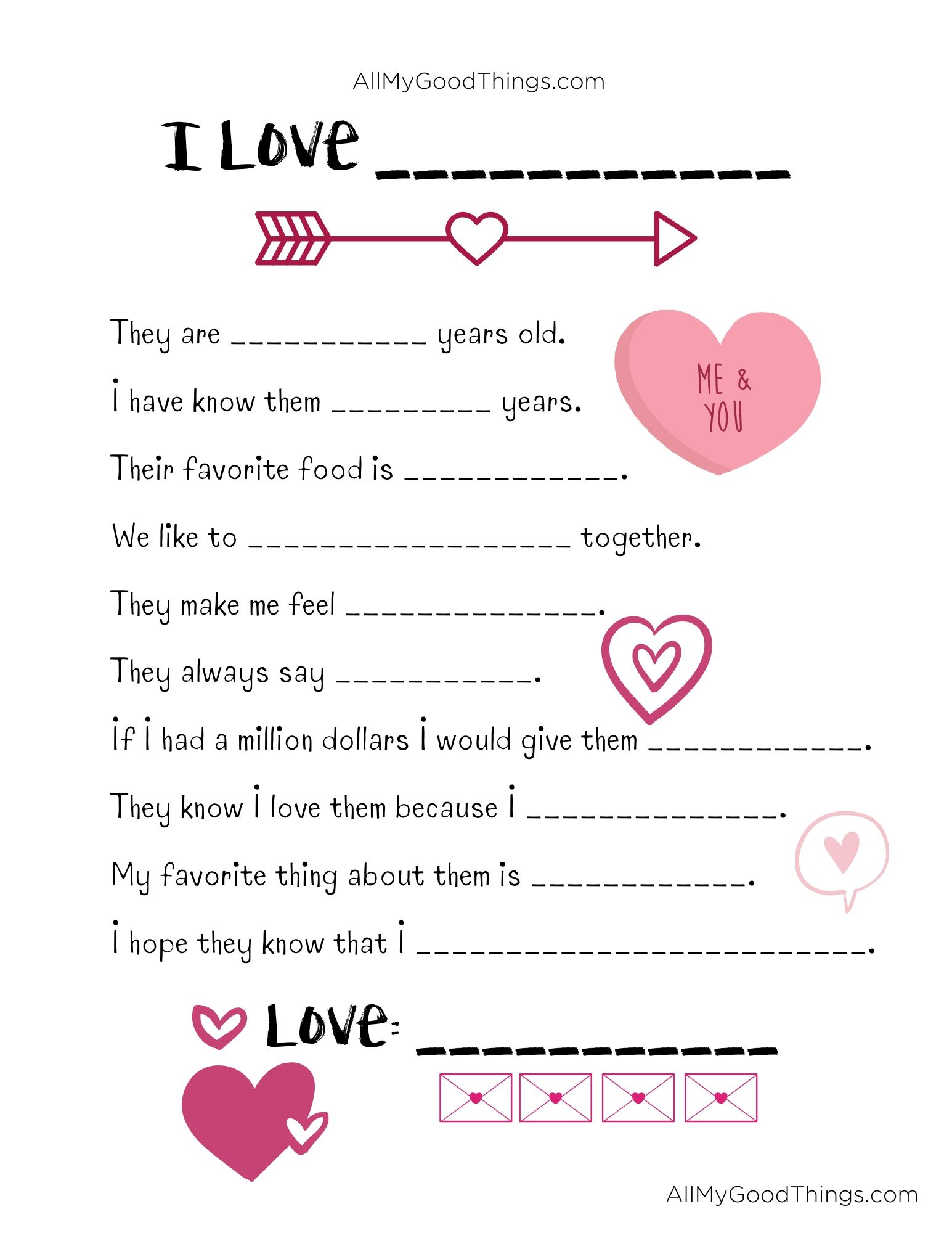 Valentine Exchange Printable Secret Valentine Questionnaire