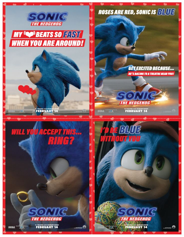 Sonic Valentines Cards Printable