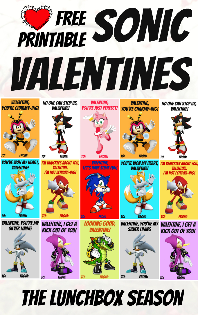 Printable Sonic Valentine Cards