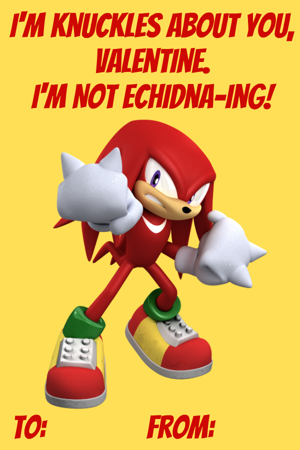 Printable Sonic Valentine Cards