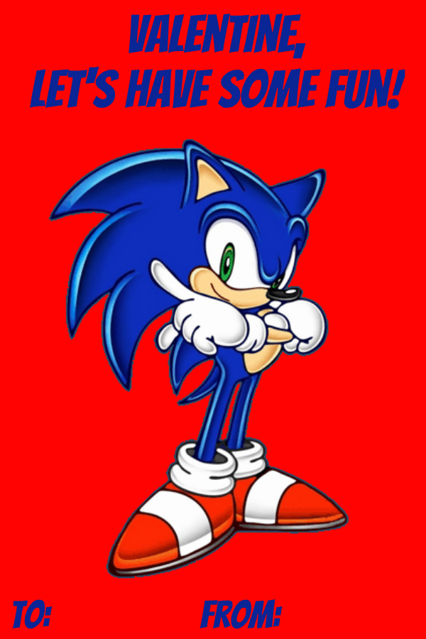 Sonic Valentines Cards Printable