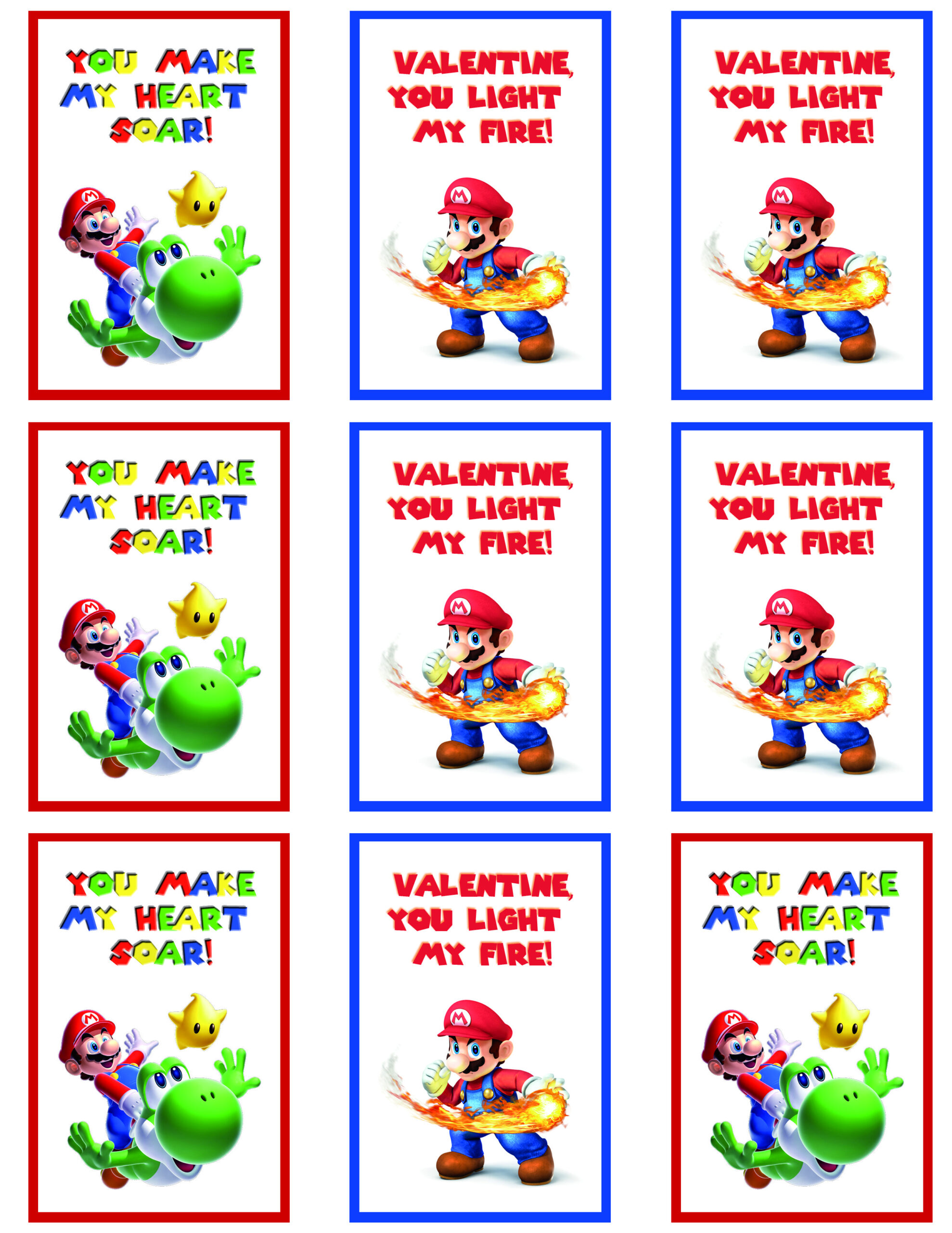 Free Printable Super Mario Valentines