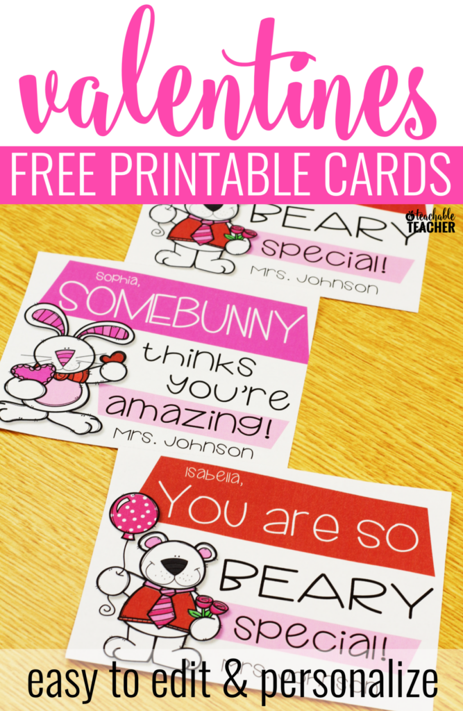 Printable Valentines Cards For Teacher