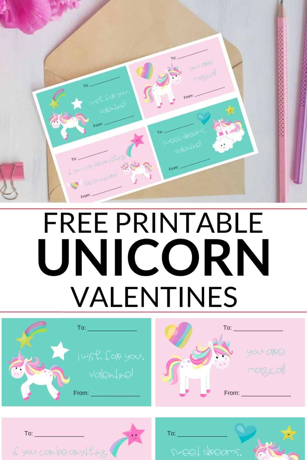 Free Unicorn Valentine Printables