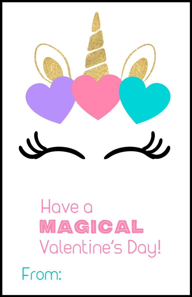 Free Printable Unicorn Valentine