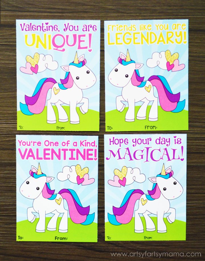 Free Unicorn Valentine Printables