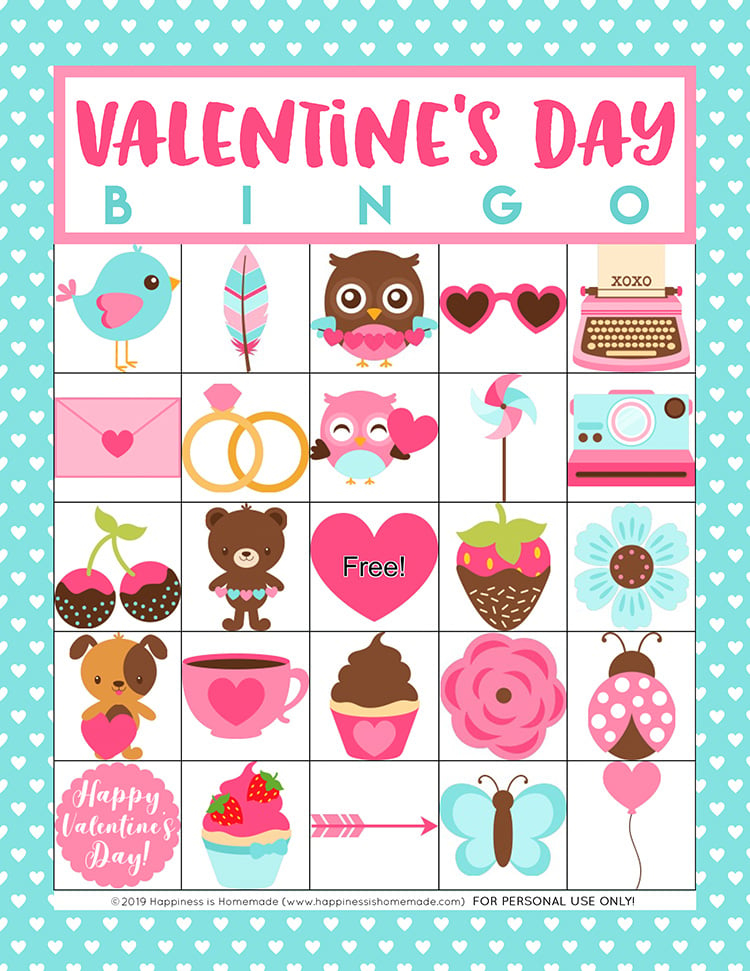 Valentines Bingo Printable Free