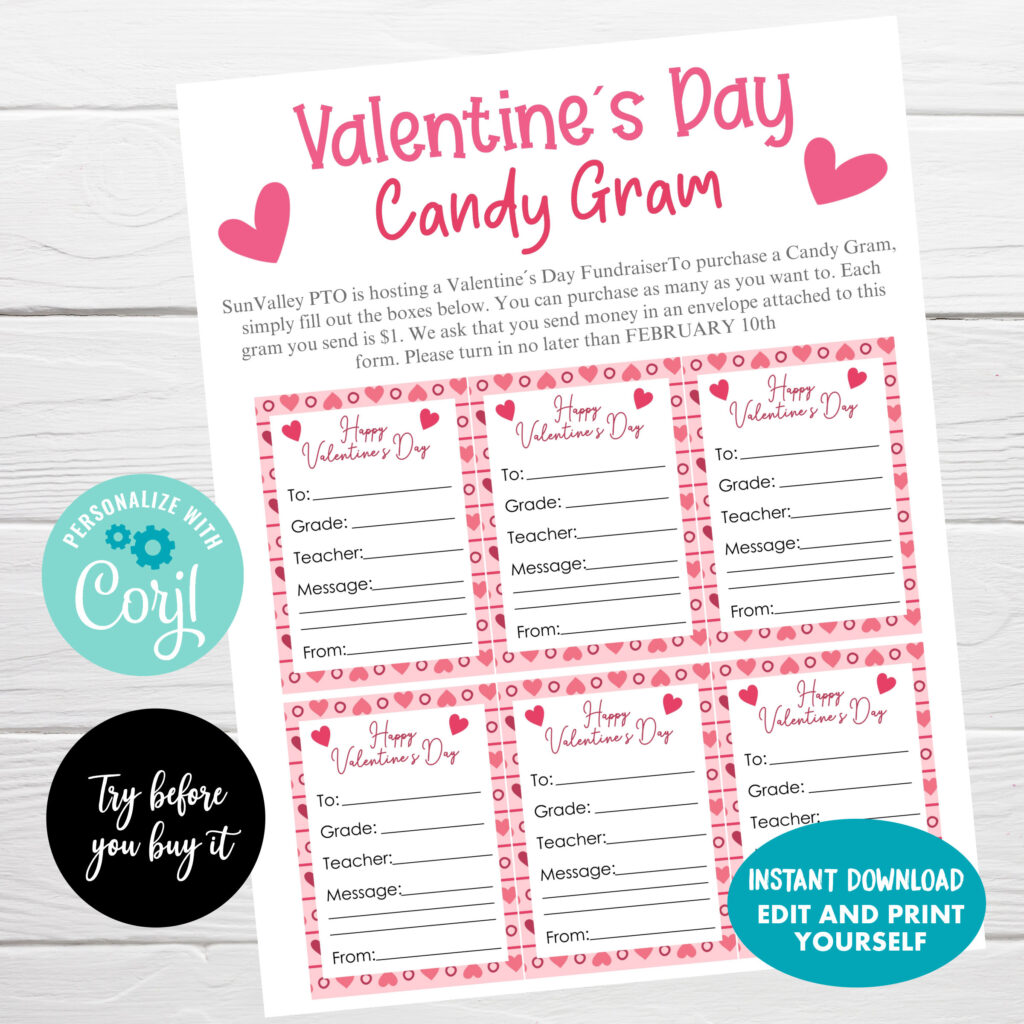 Printable Valentine Gram Template