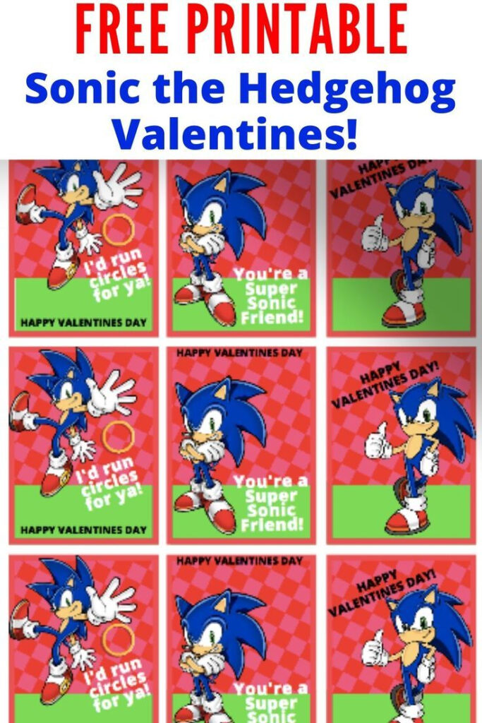 Printable Sonic Valentine Cards