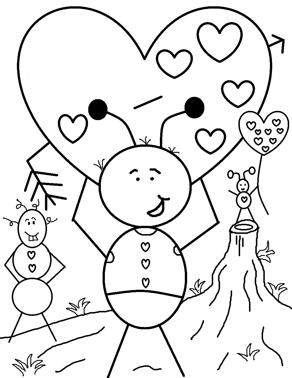 Printable Valentine Color Pages