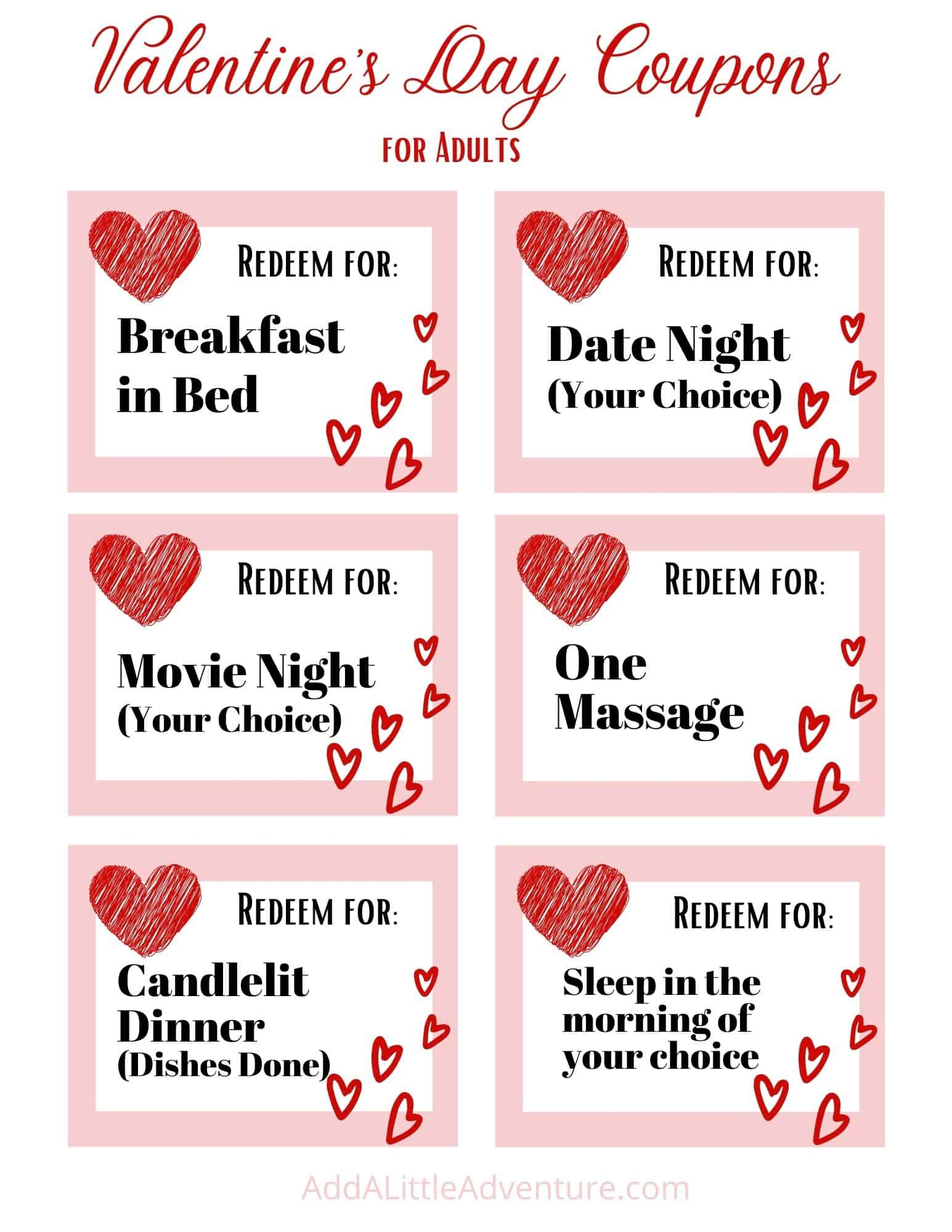 Printable Valentine's Day Coupons
