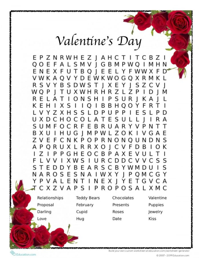 Valentine's Crossword Puzzle Printable