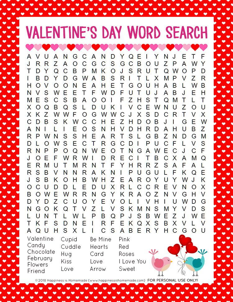 Valentine's Day Crossword Printable