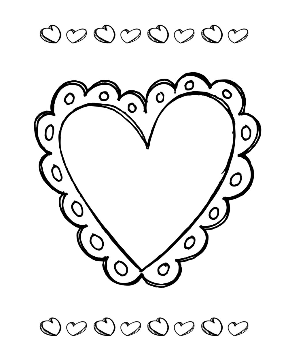 Printable Valentine Hearts To Color