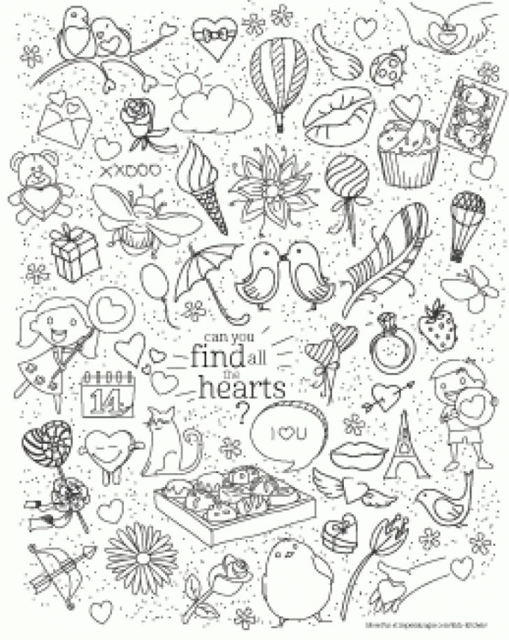 Valentines Hidden Pictures Printable