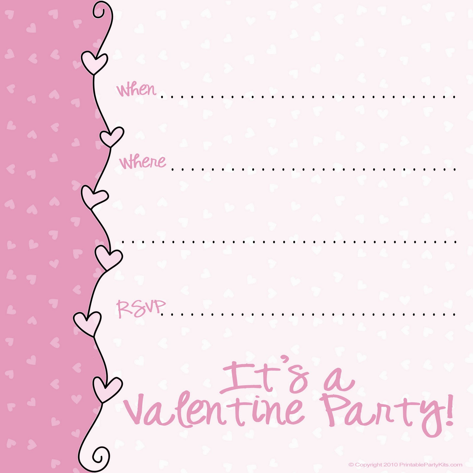 Free Printable Valentine Party Invitations