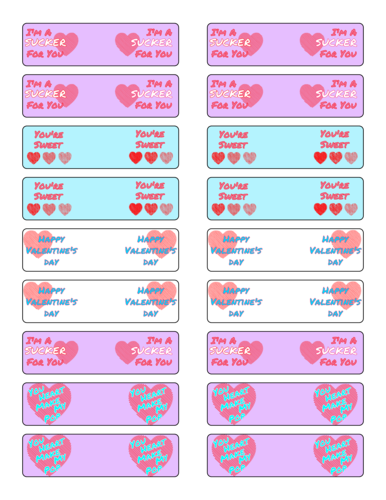 Free Printable Lollipop Valentines