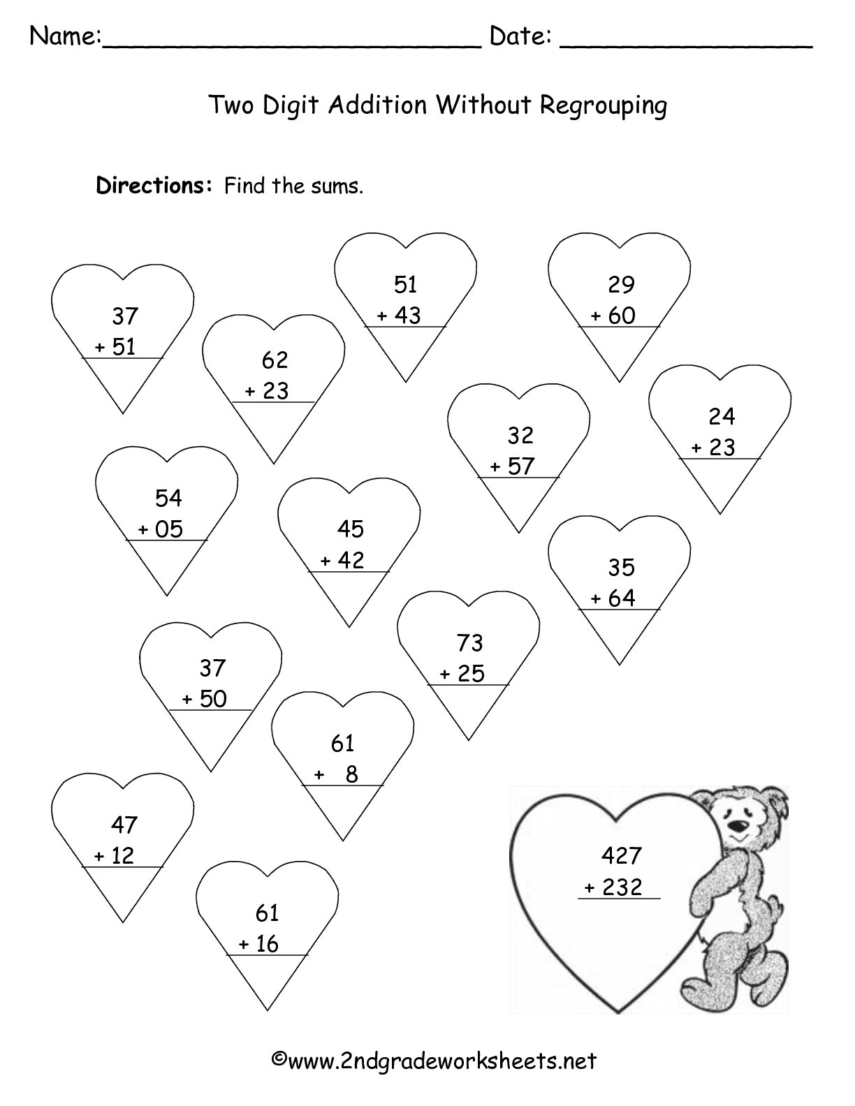 Free Printable Valentines Math Worksheets