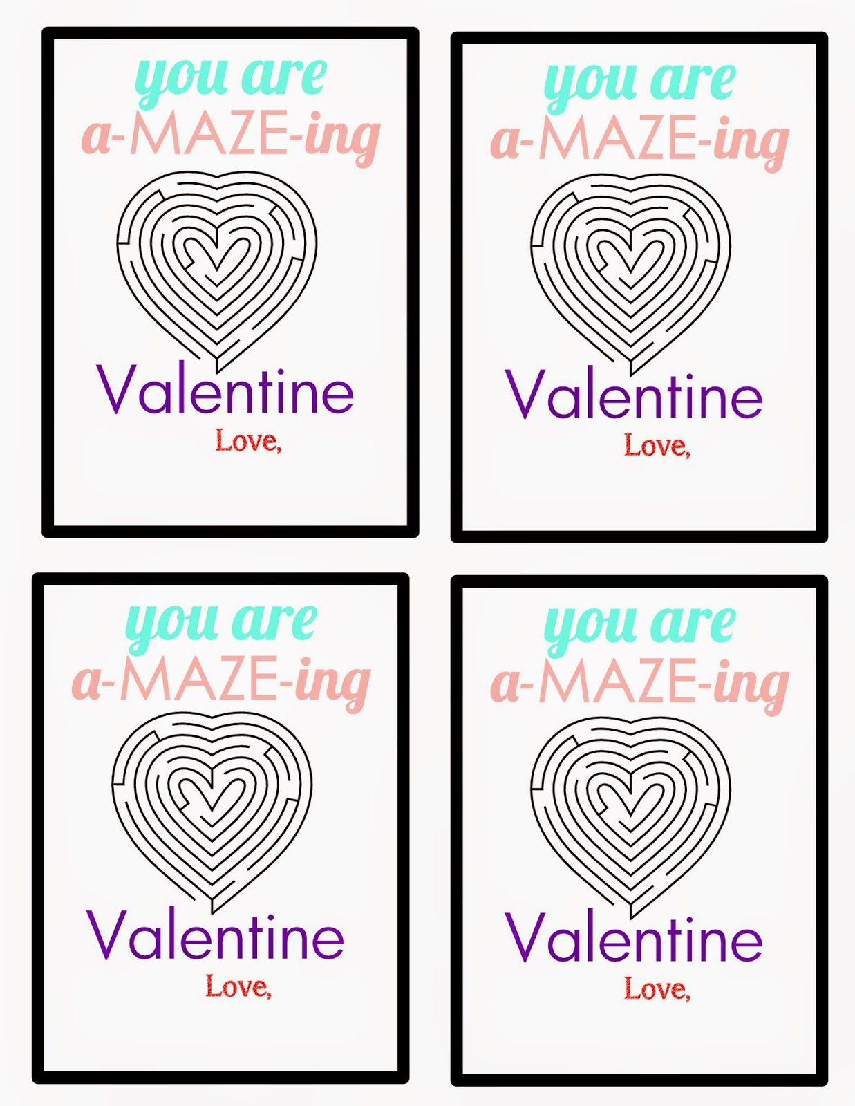 A Maze Ing Valentine Printable