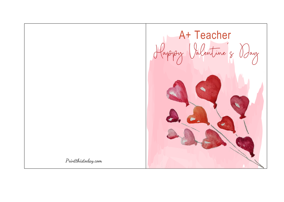 Valentine's Day Card Template Printable For Students