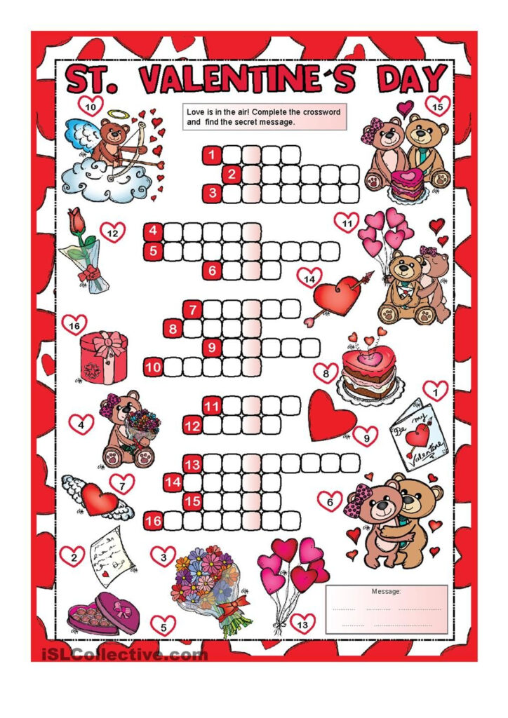 Valentine's Day Crossword Printable