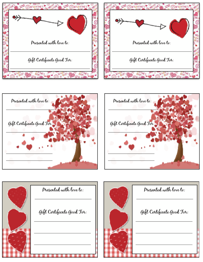 Valentine's Gift Cards Free Printable