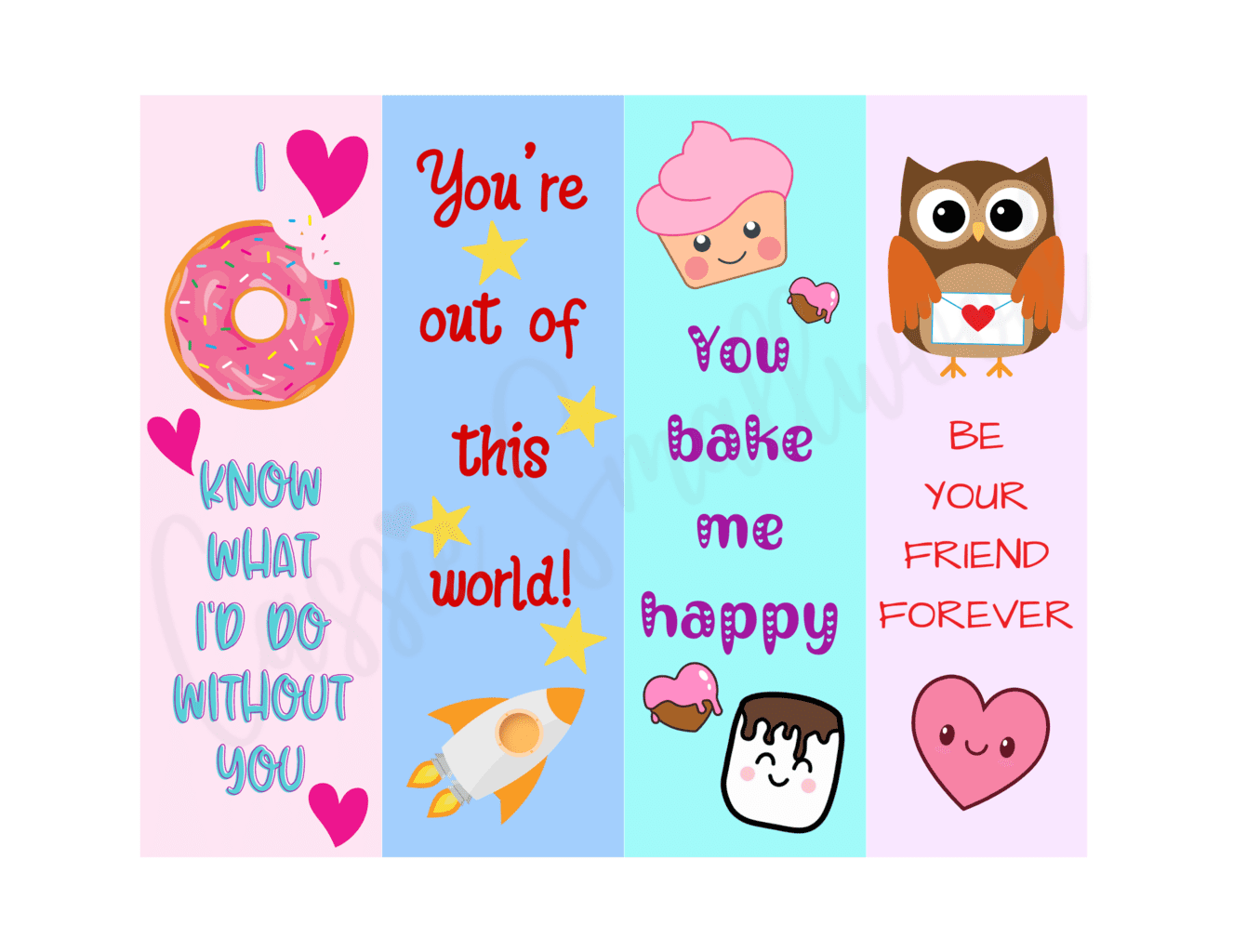 Bookmark Valentine Cards Printable